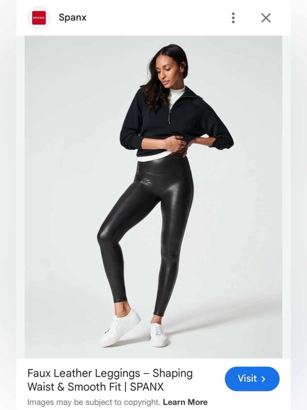 SPANX Faux Leather Leggings in Black
Medium high waisted
